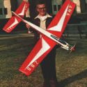 Joe Bridi with his Circus Circus R/C airplane.