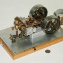 2-Cylinder Horizontal Steam Engine With Twin Flywheels