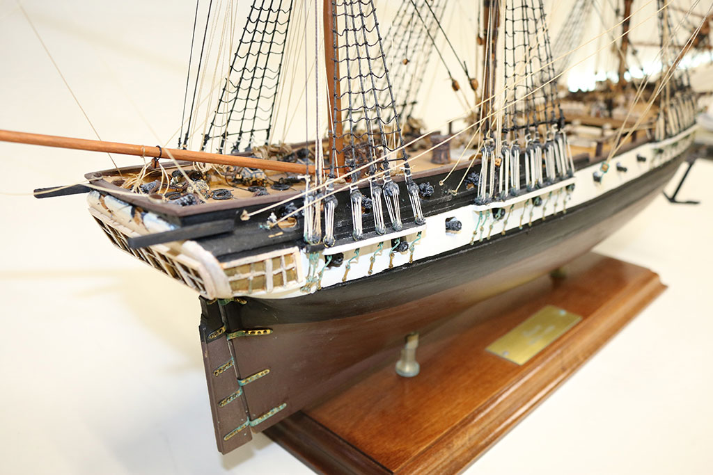 A scale model of the 1799 American Frigate, USS Essex.