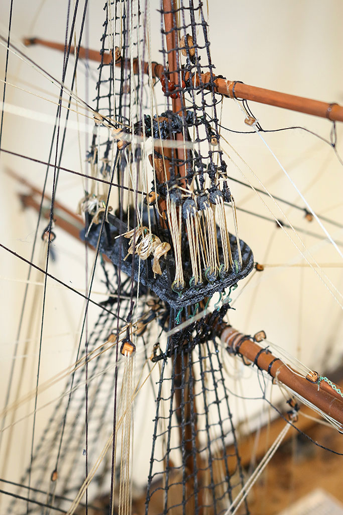 A scale model of the 1799 American Frigate, USS Essex.