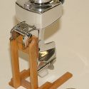 A custom-built .020 outboard motor on stand.