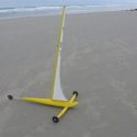 The 1/4 scale Stiletto R/C land sailing yacht. 