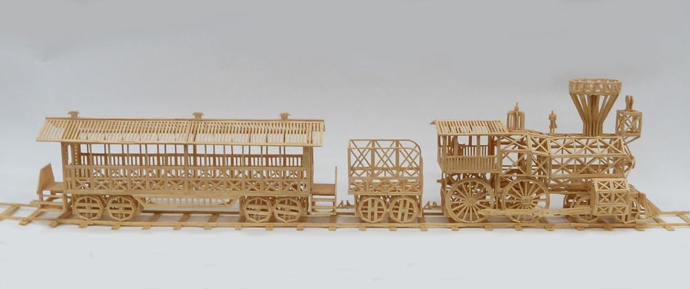 Steam Locomotive Matchstick Model