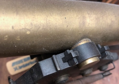 A close-up of the 1/6 scale Napoleon gun barrel reveals more tiny details in the construction.