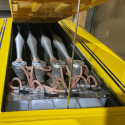 This twin hull R/C racing boat is powered by four K&B engines.