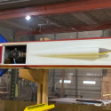 This model R/C racing boat is actually a hydrofoil.