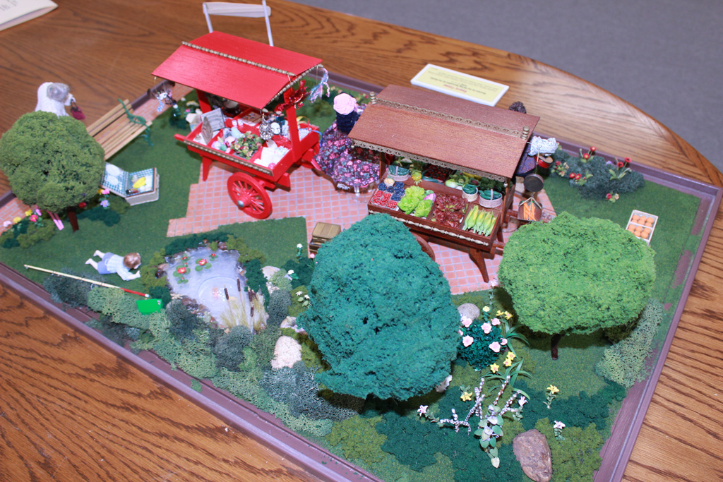 This miniature scene titled, “Gypsy Camp” is packed with tiny details.