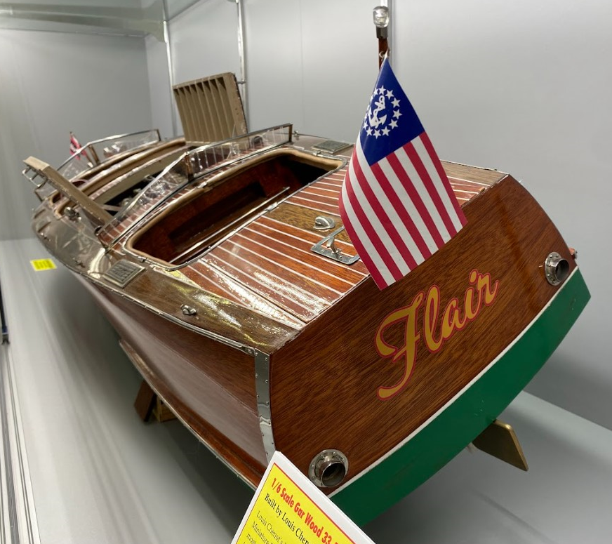 1/6 Scale Gar Wood Runabout A rear view of the scale model Gar Wood, which Mr. Chenot dubbed, "Flair."