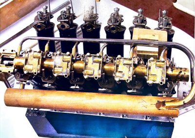 Construction of the 1/6 scale Liberty V-12 engine.
