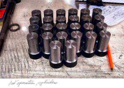 Construction of the 1/6 scale Liberty V-12 engine.