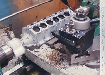 Construction of the 1/6 scale Liberty V-12 engine.