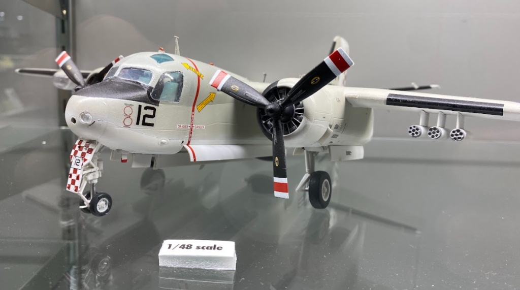 This plastic 1/48 Scale Grumman S2A Tracker was built by 30-year Navy veteran Bob Olivari.