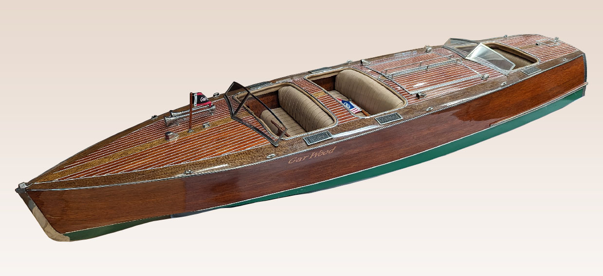1/6 Scale Gar Wood Runabout With Liberty V-12 Engine Louis Chenot's impressive 1/6 scale Gar Wood 33-50 Runabout with Liberty V-12 engine.