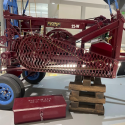 This miniature metal tool toolbox contains a variety of scale model tools for use with Birk’s Bucyrus-Erie 22W Well Drilling Machine.