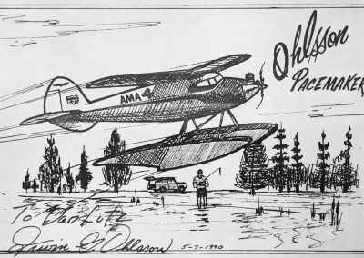 This sketch of the Ohlsson Pacemaker floatpane was gifted to Dan.