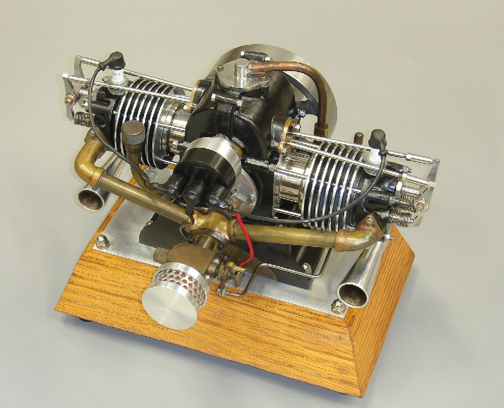 Roger Butzen, of Texas, built this Wall Wizard opposed twin engine.
