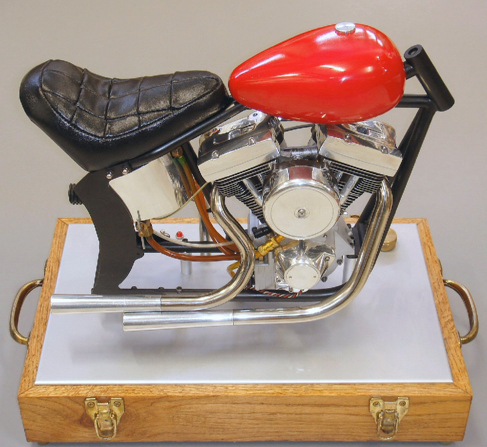 Roger Butzen built this Harley-Davidson Evolution engine in 1/3 scale.